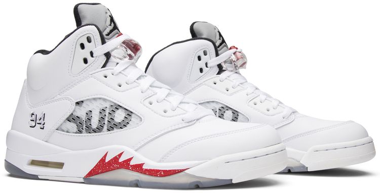 Supreme x Air Jordan 5 Retro 'White' - 图片 8