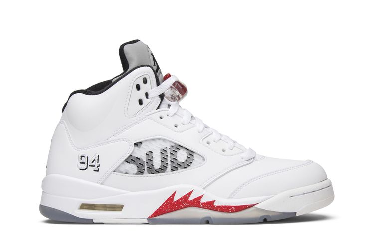 Buy Supreme x Air Jordan 5 Retro 'White' - 824371 101 | GOAT